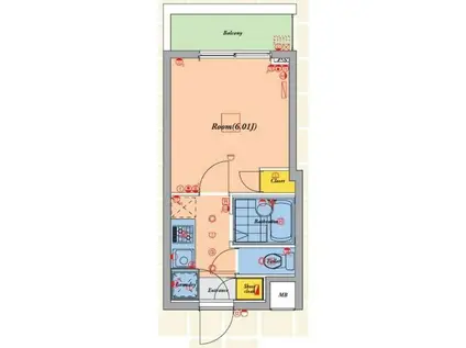 パレ・ホームズ田無(1K/5階)の間取り写真