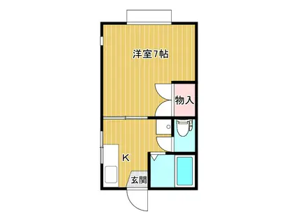 メゾンリビエラ(1K/2階)の間取り写真