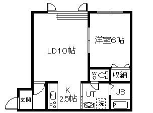 DRY壱番館(1LDK/2階)の間取り写真