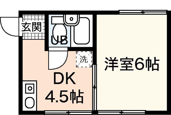 ログポース(1DK/4階)の間取り写真