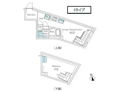 FIKA代々木上原(1LDK/2階)の間取り写真
