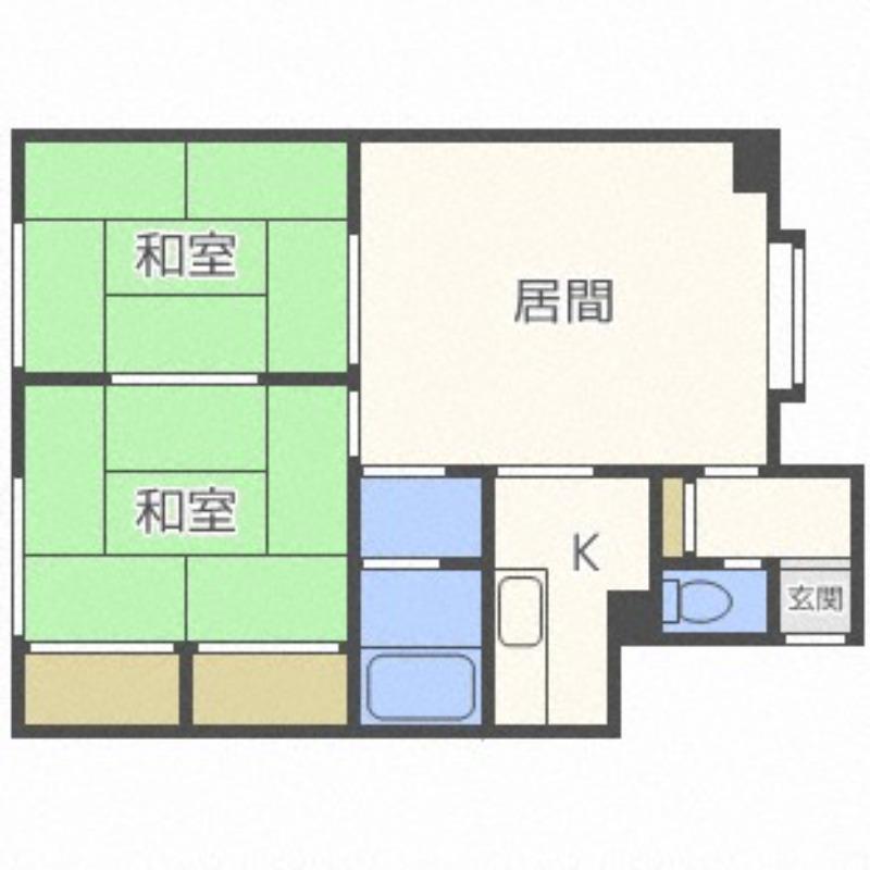 パレーシャルKII(2LDK/2階)の間取り写真