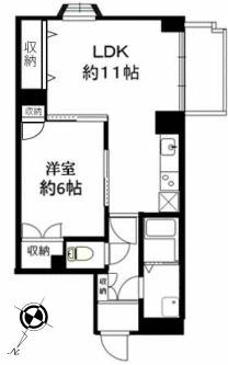 コスモリード横浜反町(1LDK/2階)の間取り写真