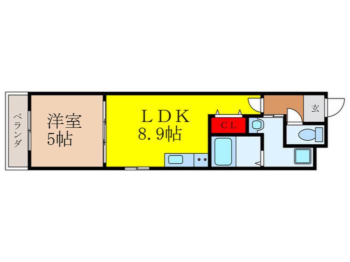 フジパレス池田南III番館(1LDK/2階)の間取り写真