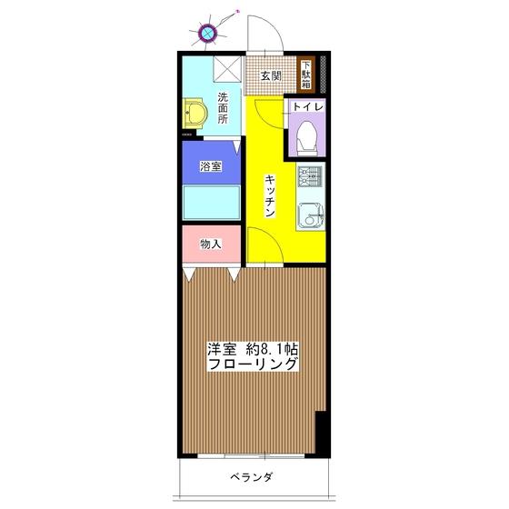 プリマヴェーラ参番館(1K/5階)の間取り写真
