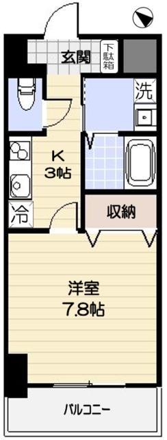 ファトーラ田園調布(1K/1階)の間取り写真