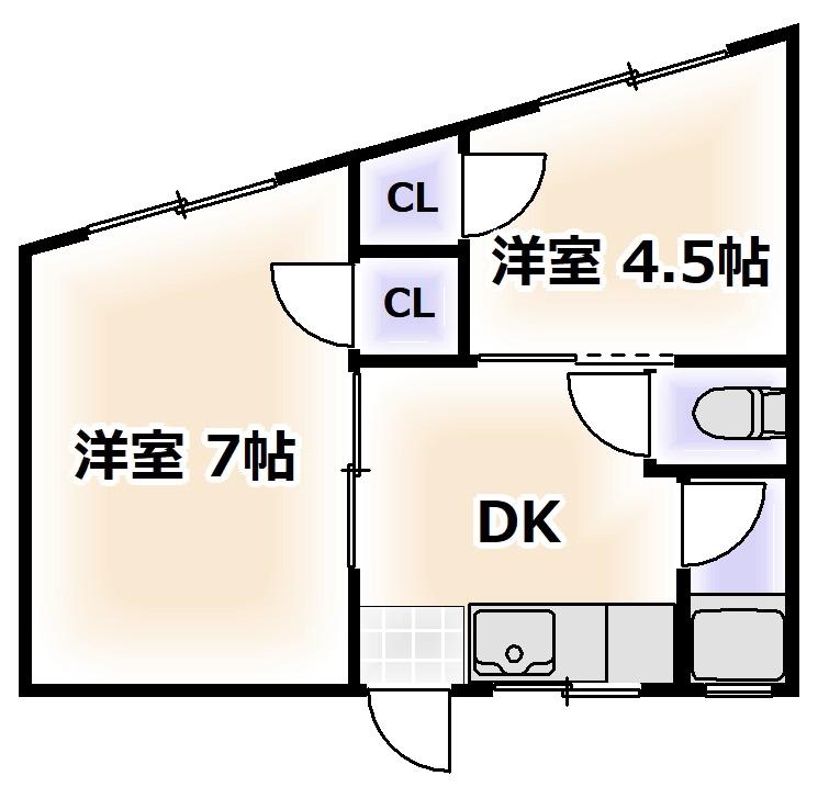 マミーハイツ(2DK/2階)の間取り写真