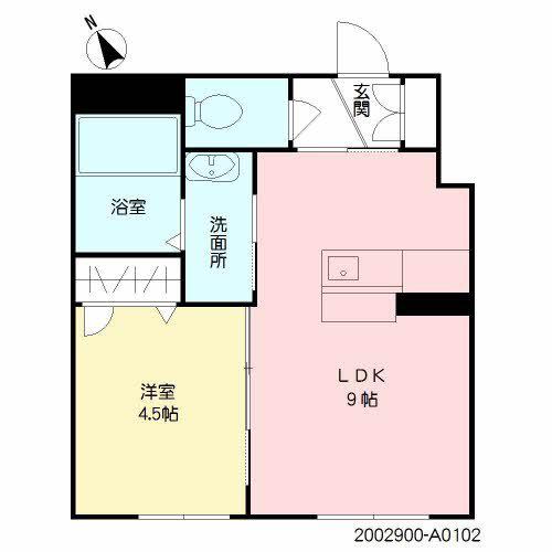 703HOUSEウエスト大濠(1LDK/1階)の間取り写真
