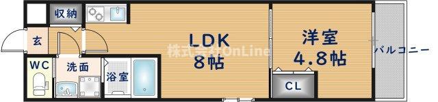 H-MAISON加美正覚寺VI(1LDK/1階)の間取り写真