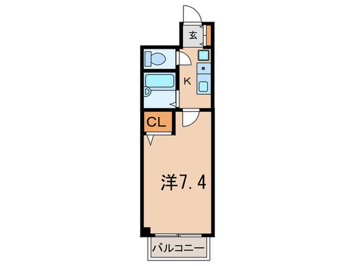 ファインコート北町(1K/2階)の間取り写真