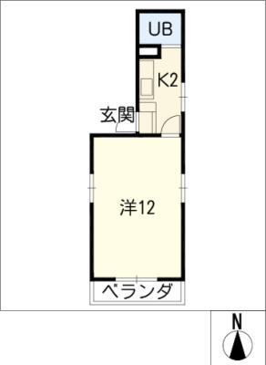 リトルハウス新出来(1K/1階)の間取り写真