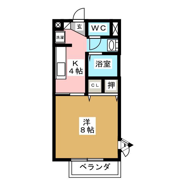 SURPLUSタカハシ B(1K/1階)の間取り写真