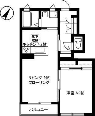 シャーメゾンMUKUROJIコートD棟(1LDK/1階)の間取り写真