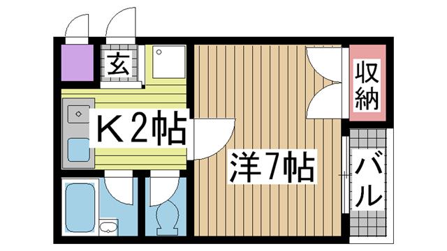 シェトワ大石(1K/4階)の間取り写真