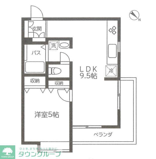 ピーターマンション北園壱番館(1LDK/2階)の間取り写真