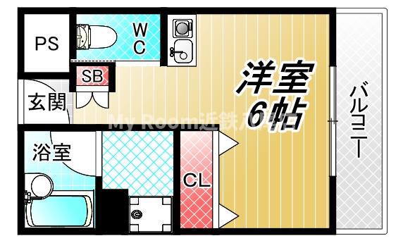 リバーライトビル(ワンルーム/4階)の間取り写真