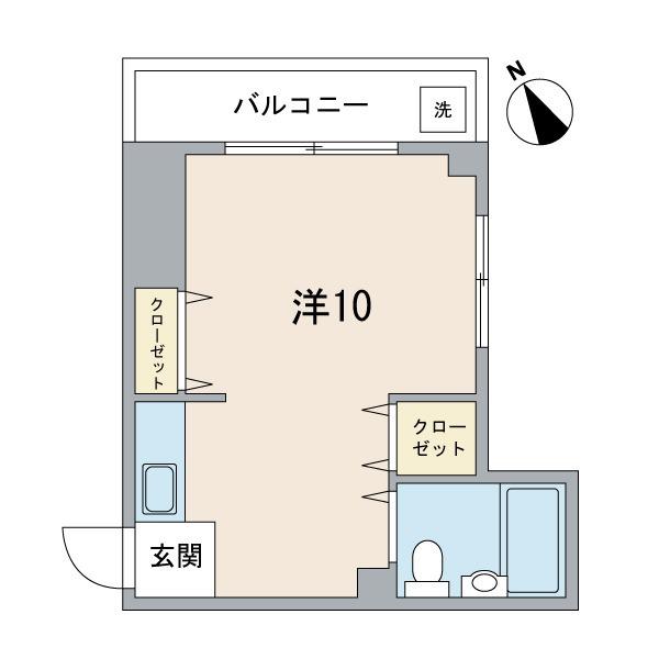 アールハイツ(ワンルーム/2階)の間取り写真