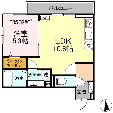 D PAINA 小机町(1LDK/2階)の間取り写真