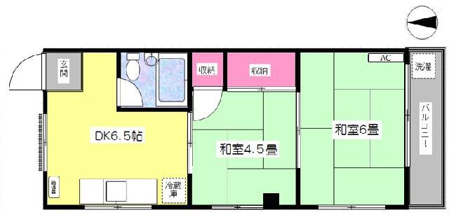 富士マンション(2DK/3階)の間取り写真