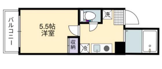 プルメリア南観音(1K/5階)の間取り写真