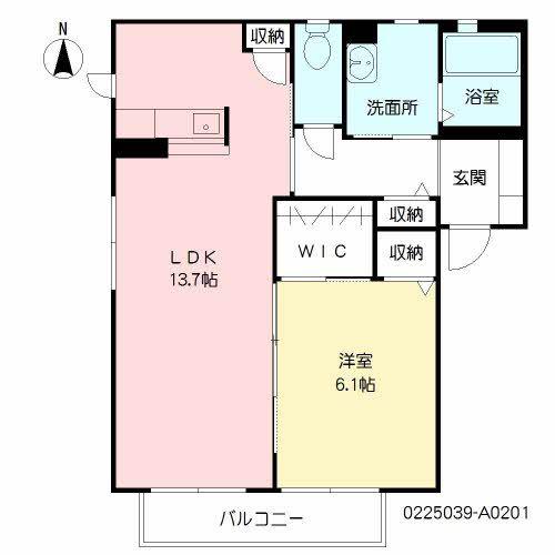 シャーメゾン伊敷台 A(1LDK/2階)の間取り写真