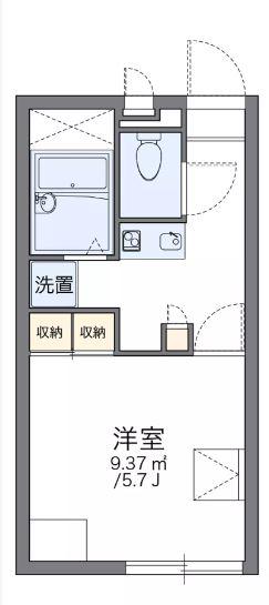 レオパレス楠谷(1K/1階)の間取り写真