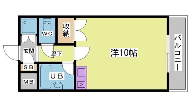 ファミール西舞子(ワンルーム/3階)の間取り写真
