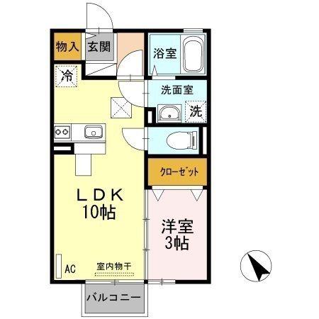 コンソラーレ矢原(1LDK/1階)の間取り写真