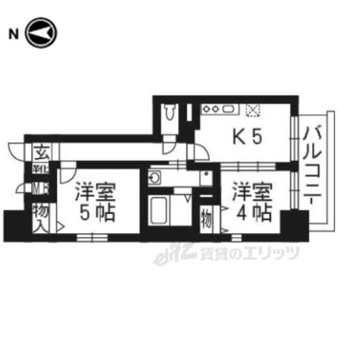 ベラジオ烏丸御池(1LDK/7階)の間取り写真