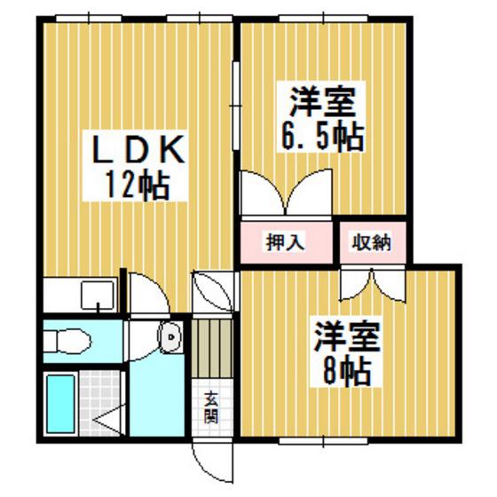 Mハイツ日の出Ⅰ(2LDK/3階)の間取り写真