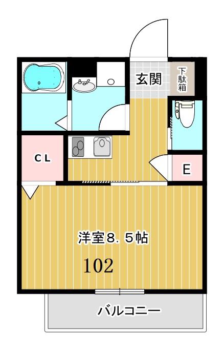 NOWHOUSE有馬(1K/1階)の間取り写真