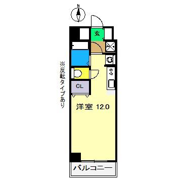 フィットハイム青柳(ワンルーム/1階)の間取り写真