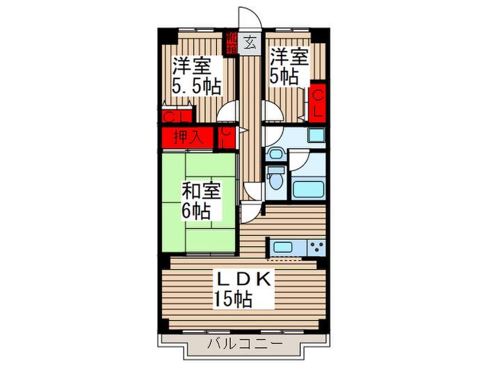 サエラ宮原(3LDK/3階)の間取り写真