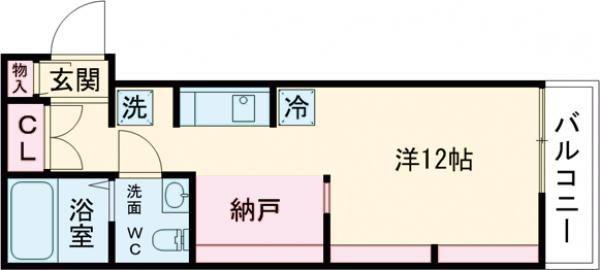 GRIT吉浦(ワンルーム/2階)の間取り写真