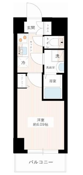 MAXIV八王子DUE(1K/12階)の間取り写真