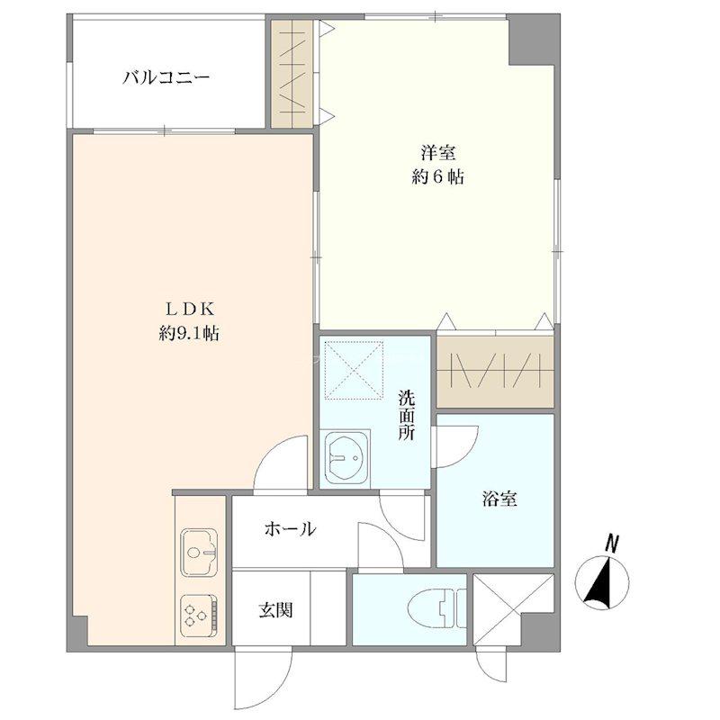 アルベルジュ米山(1LDK/3階)の間取り写真