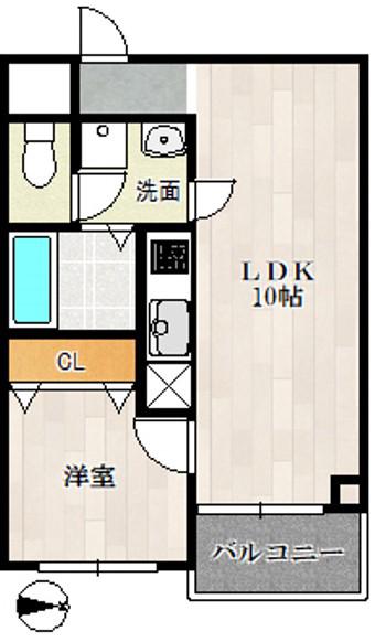 レクシア上新庄(1LDK/2階)の間取り写真
