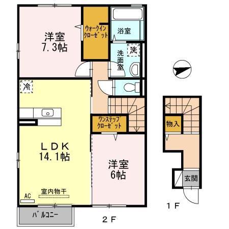 アイリスM(2LDK/2階)の間取り写真