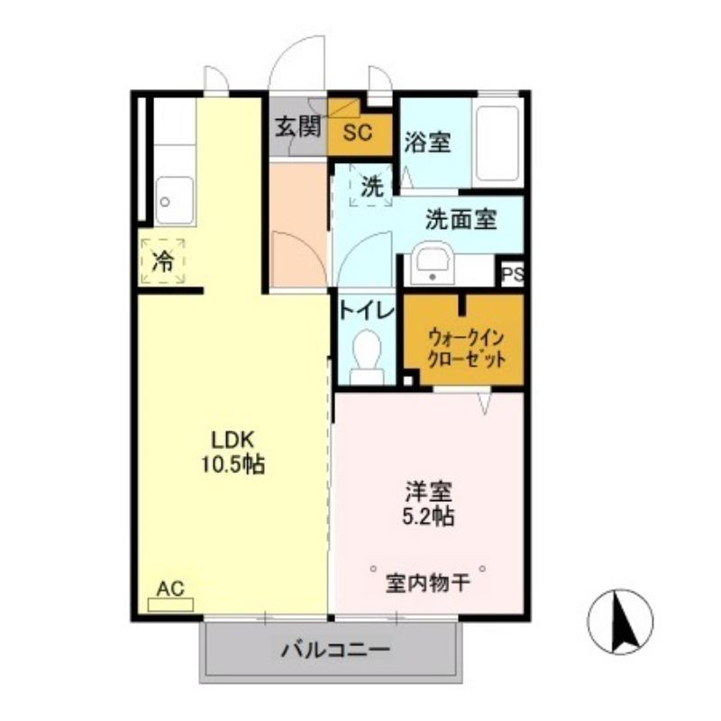 エルハーベン(1LDK/2階)の間取り写真