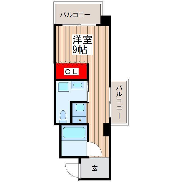 ホワイトコートII(ワンルーム/5階)の間取り写真