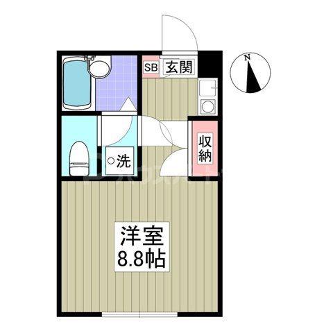 ロイヤルガーデン(ワンルーム/3階)の間取り写真