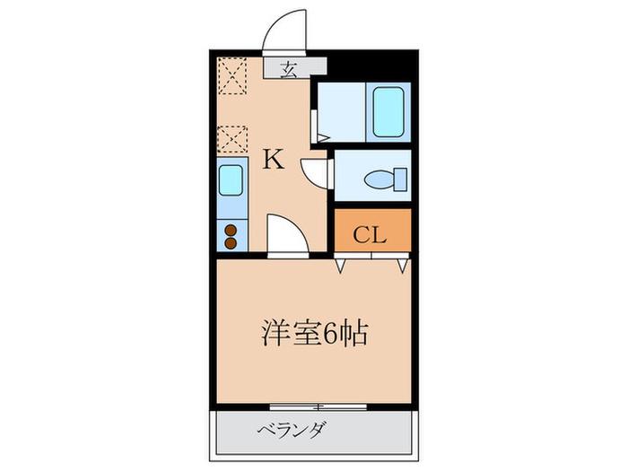 メゾンアカネ(1K/2階)の間取り写真