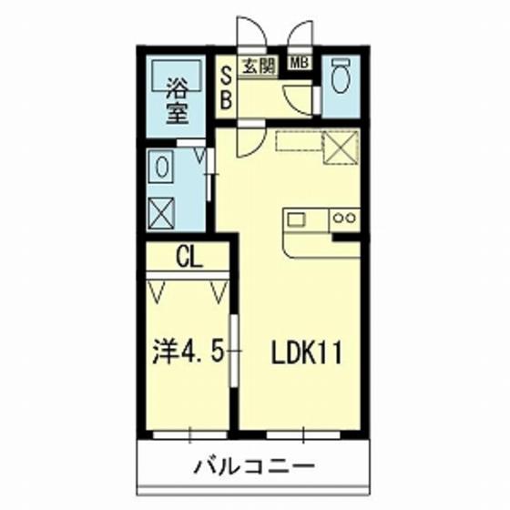 ステーションビレッジII(1LDK/2階)の間取り写真