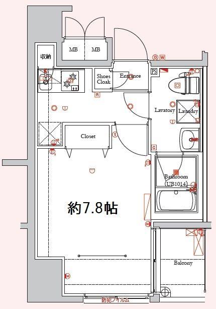 ディアレイシャス新宿中落合(1K/1階)の間取り写真