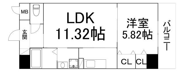 スペチアーレ(1LDK/6階)の間取り写真