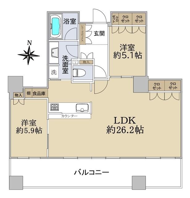 ザ・千里タワー(2LDK/25階)の間取り写真