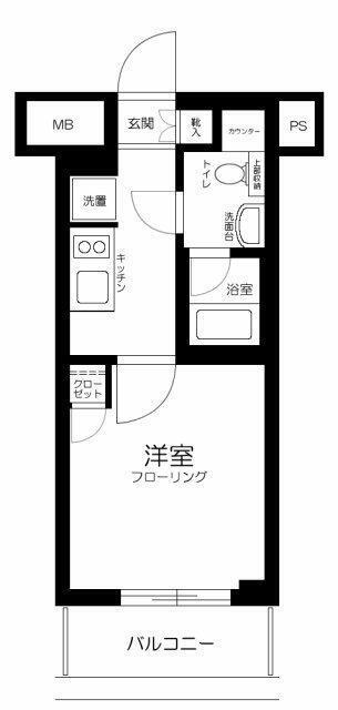 RISING PLACE堀切(1K/7階)の間取り写真