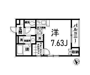 VILLA ZEPHYR(ワンルーム/1階)の間取り写真