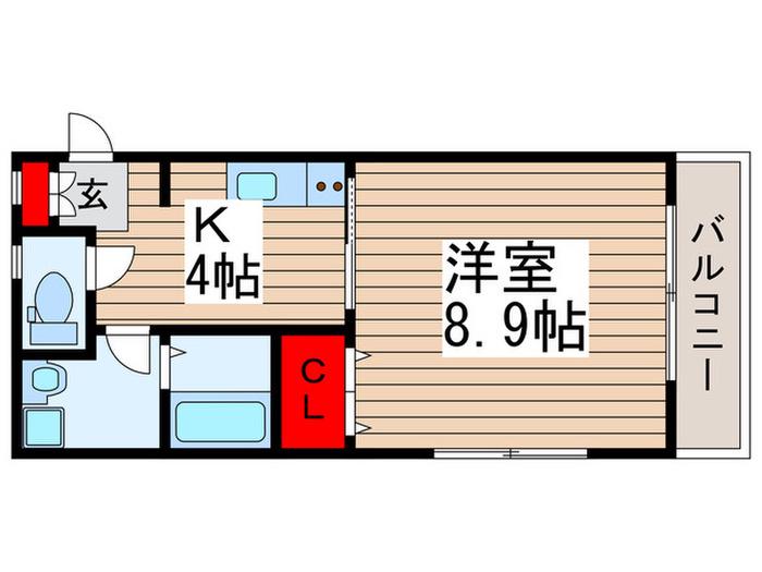 カサ・ディオッサ(1K/2階)の間取り写真