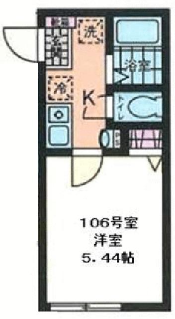 KIK元木(1K/1階)の間取り写真